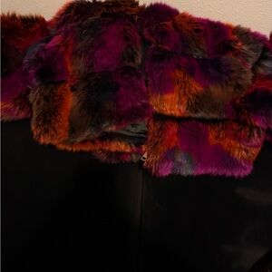 Vibrant Multicolor Faux Fur Jacket
